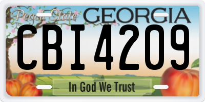 GA license plate CBI4209