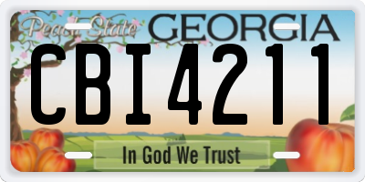 GA license plate CBI4211