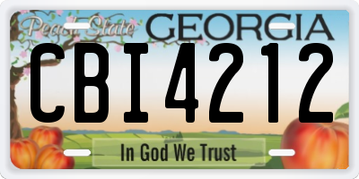 GA license plate CBI4212