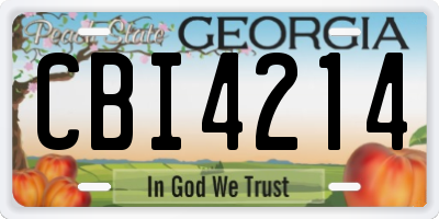 GA license plate CBI4214