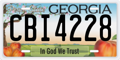 GA license plate CBI4228