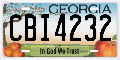 GA license plate CBI4232