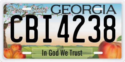 GA license plate CBI4238