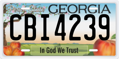 GA license plate CBI4239
