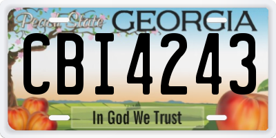 GA license plate CBI4243