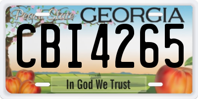 GA license plate CBI4265