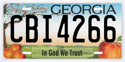 GA license plate CBI4266