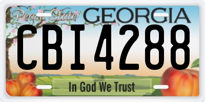 GA license plate CBI4288