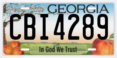 GA license plate CBI4289