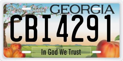 GA license plate CBI4291