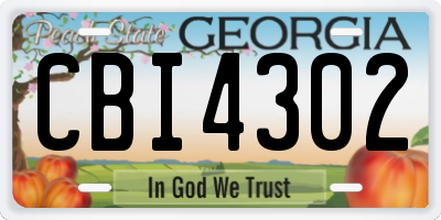 GA license plate CBI4302