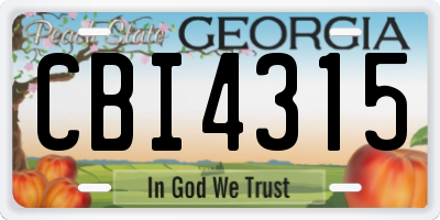 GA license plate CBI4315