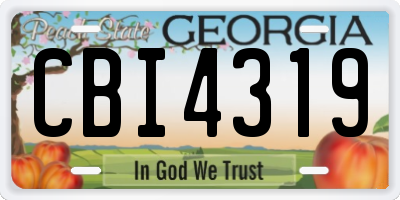 GA license plate CBI4319