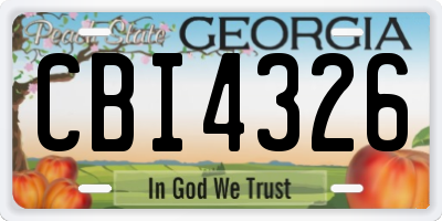 GA license plate CBI4326