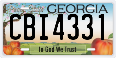 GA license plate CBI4331