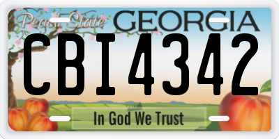 GA license plate CBI4342