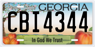 GA license plate CBI4344