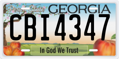 GA license plate CBI4347