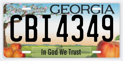 GA license plate CBI4349