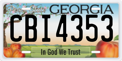 GA license plate CBI4353