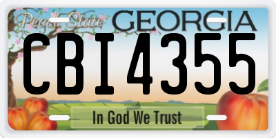 GA license plate CBI4355