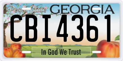 GA license plate CBI4361