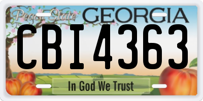 GA license plate CBI4363