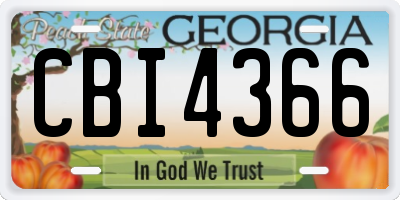 GA license plate CBI4366