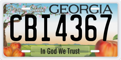 GA license plate CBI4367