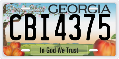 GA license plate CBI4375