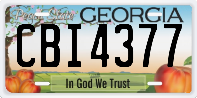 GA license plate CBI4377