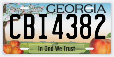 GA license plate CBI4382