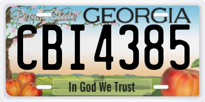 GA license plate CBI4385