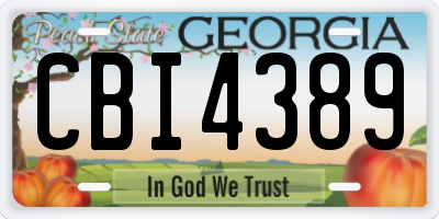 GA license plate CBI4389