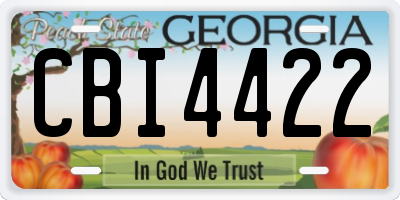 GA license plate CBI4422