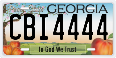 GA license plate CBI4444