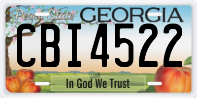 GA license plate CBI4522