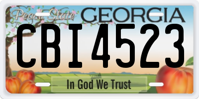 GA license plate CBI4523