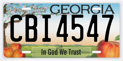 GA license plate CBI4547