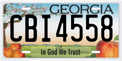 GA license plate CBI4558