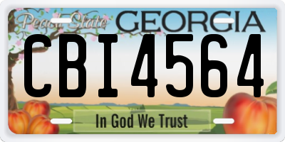 GA license plate CBI4564