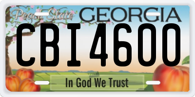 GA license plate CBI4600