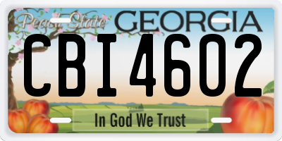 GA license plate CBI4602