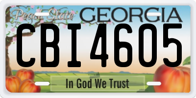 GA license plate CBI4605