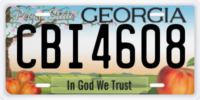 GA license plate CBI4608