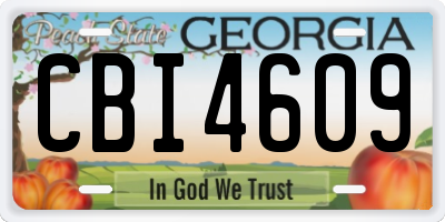 GA license plate CBI4609