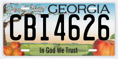 GA license plate CBI4626