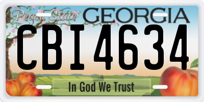 GA license plate CBI4634