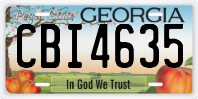 GA license plate CBI4635