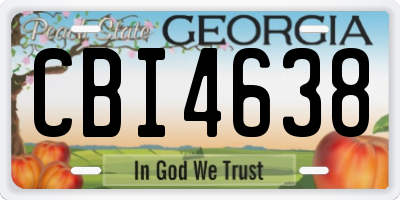 GA license plate CBI4638